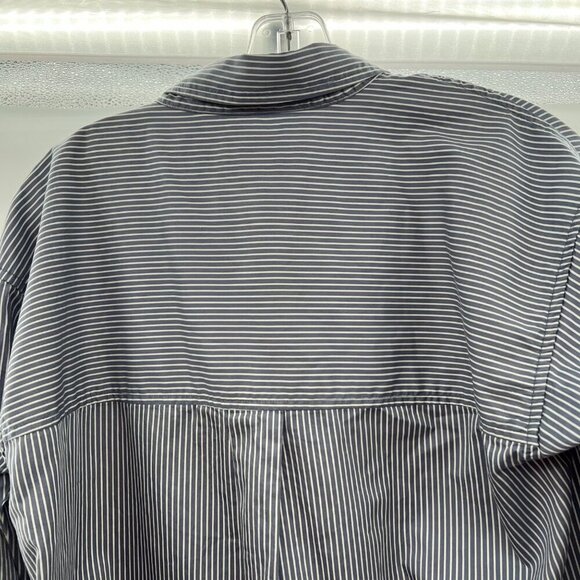 American Eagle Women's Striped Button Up Top Blue Gray/White Size XS - Picture 6 of 9